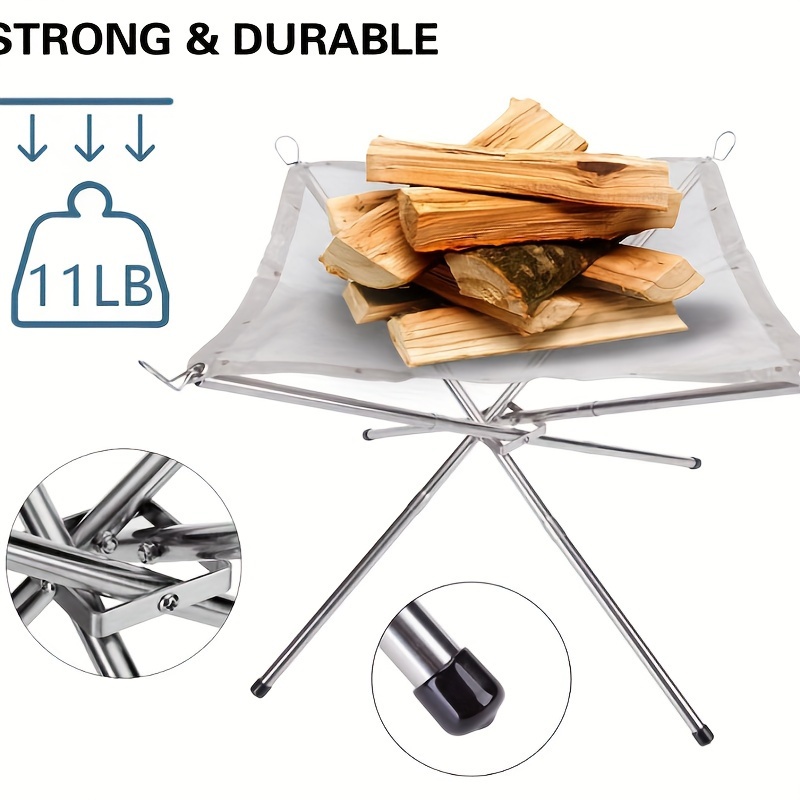 портативный настенный кострома для кемпинга и патио, суперлегкий гриль из нержавеющей стали со складными сетчатыми огневыми ямами.
