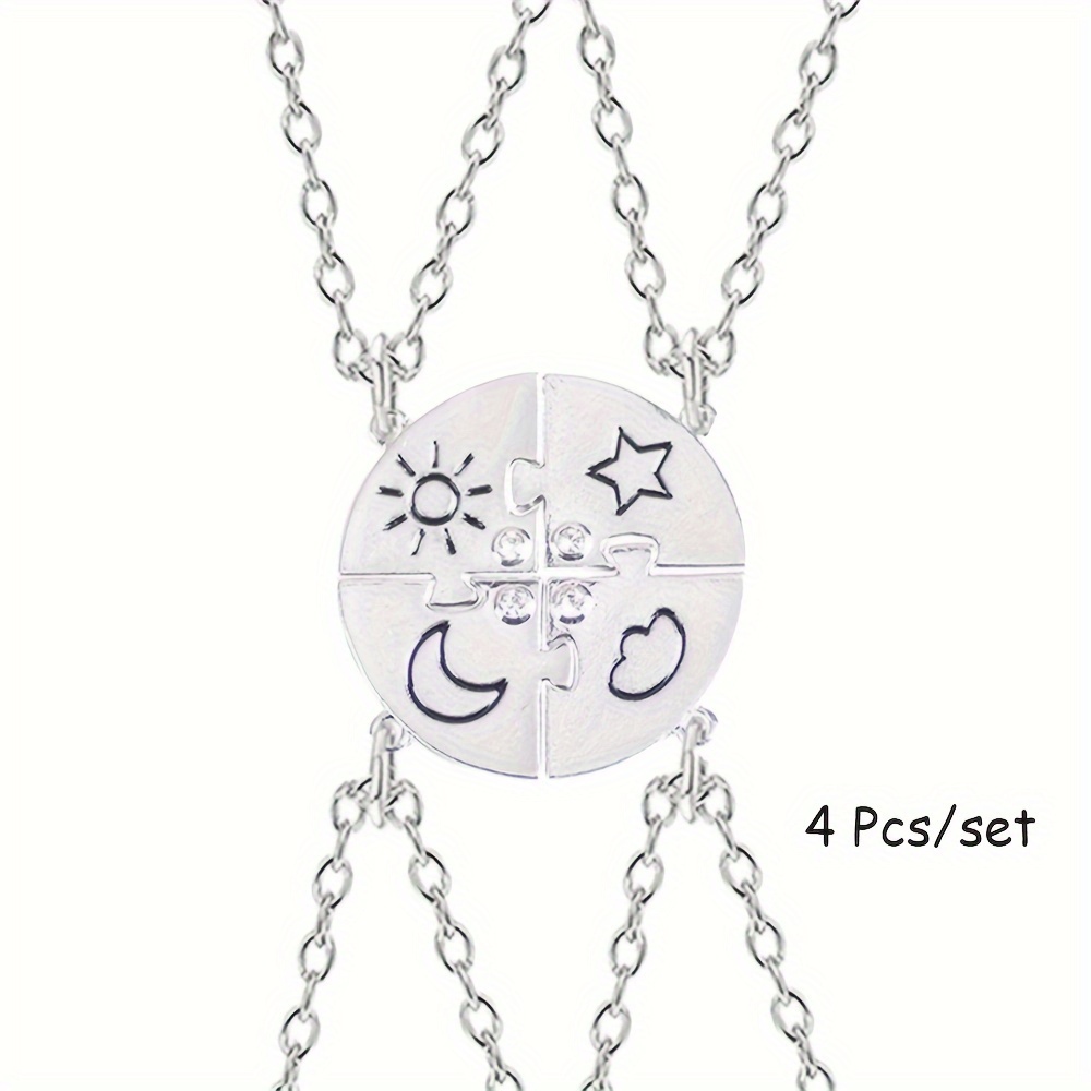 4pcs/set Necklace Sets Cloud 4 Element Pendants Chain Choker For Birthday Supply Fashion Friendship Necklace With Party Accessories