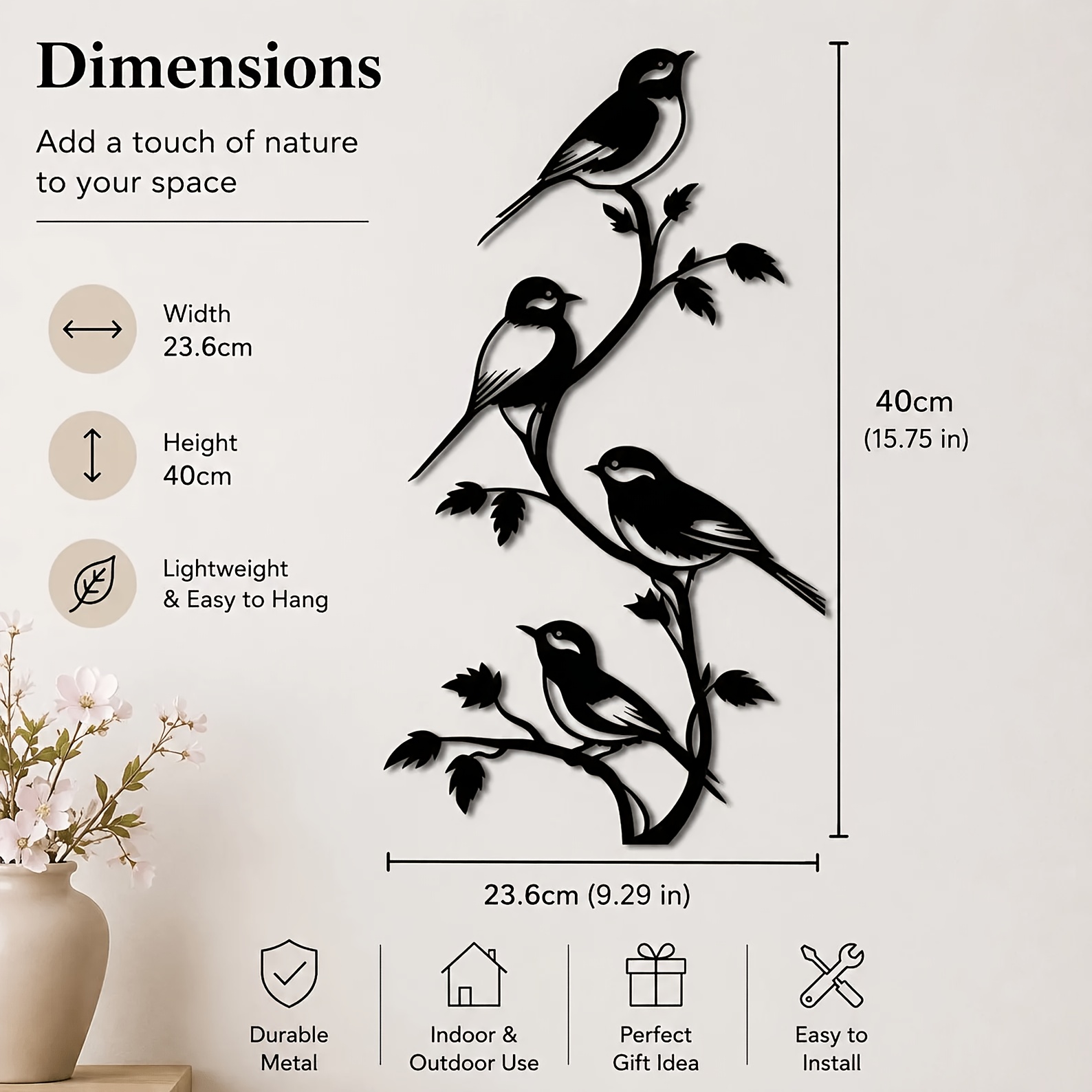 TEMU Rustic Bird Wall Decor, Vintage Art Ornament, Perfect For Hanging In A Farmhouse Style Living Room