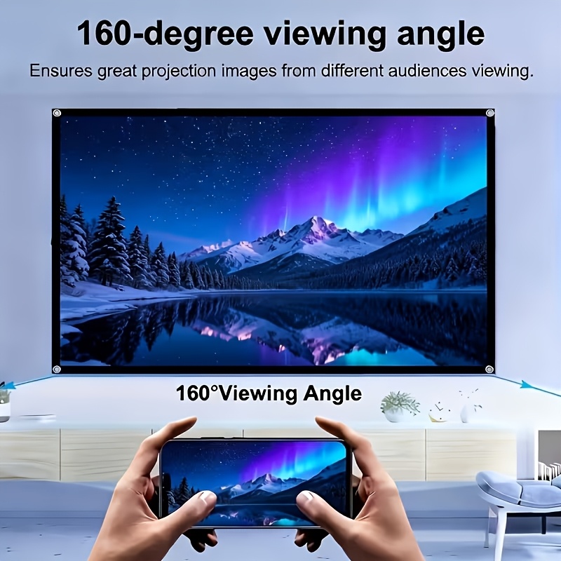 60-Inch Foldable Wrinkle-Resistant Projection Screen for Projectors