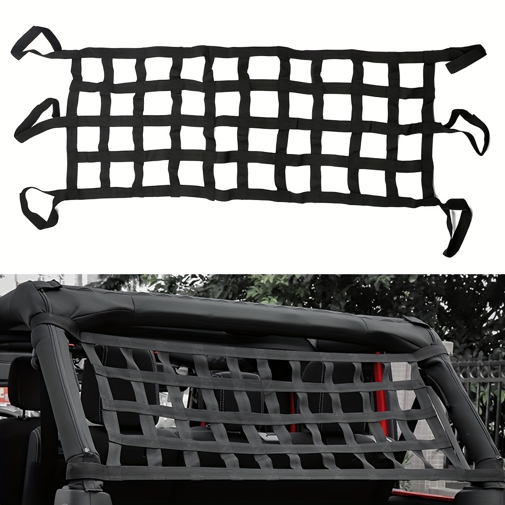 

88x45cm Net Car Accessories Storage Bag Mesh Bed Roof Multifunction Tool Heavy Organizer For Jeep Jk