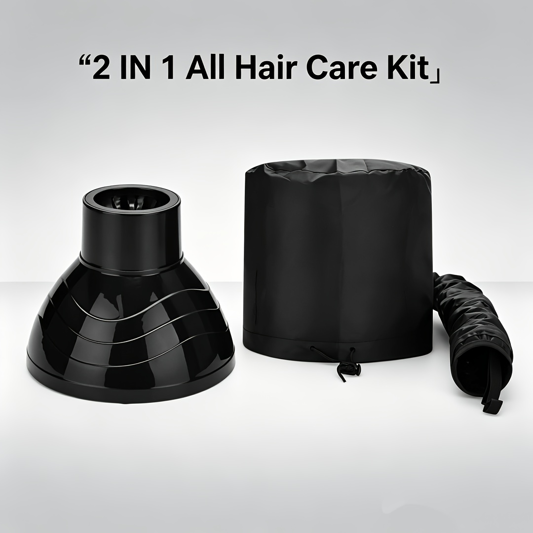Universal Curling Diffuser & Hands-Free Drying Cap Hair Dryer Set