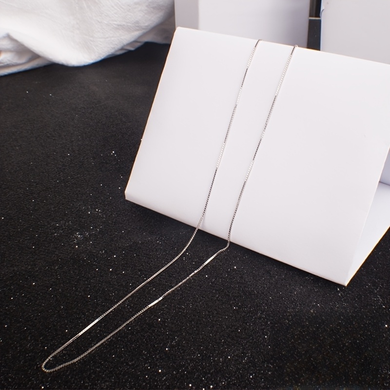 925 Silver Women's Box Chain Necklace 45-60cm