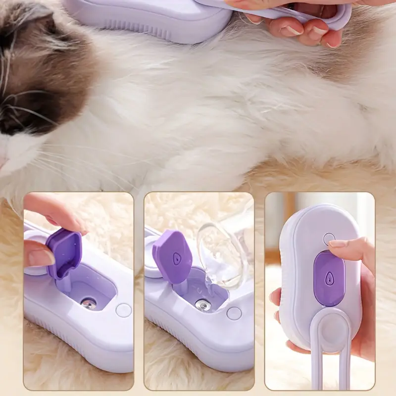 no rinse cleaning brush for pets steam fluff removal massage comb pet bath brush pet automatic hair removal spray and anti static massage comb for grooming details 1