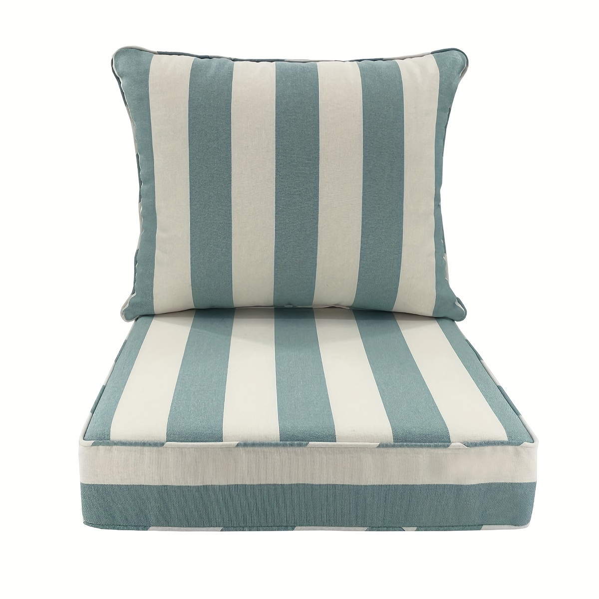 TEMU 2pcs (1 Set) Bohemian Outdoor Thickened Deep Seat Cushion Set - Heavy-duty Breathable Double-sided Patio Furniture Seat Cushions With Removable