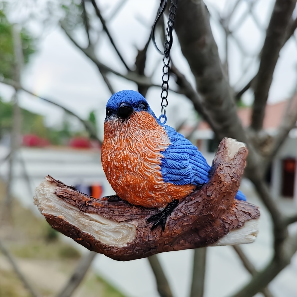 

Blue Bird Statue Qarden Decoration, Animadecoration , Hanging Lovelybird Statue Outdoor Bird Sculpture Forchristmas Tree, Patio And Porch, 8.5 Cm