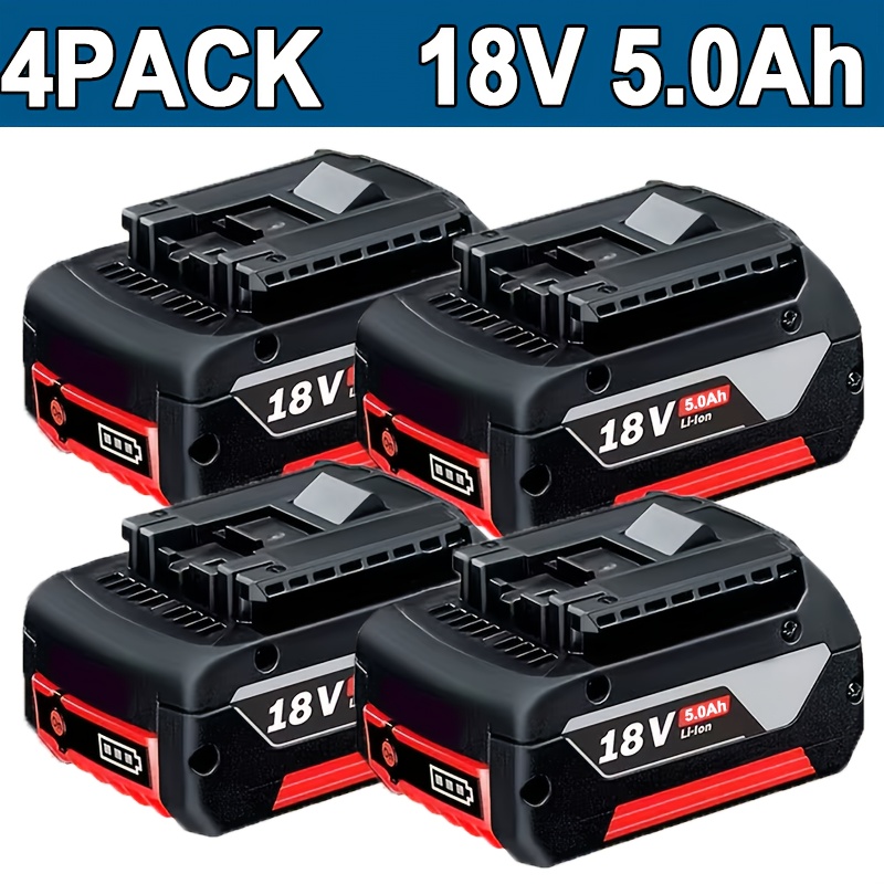 TEMU Ensemble de 4 BAT609 5000Mah Remplacement pour batteries 18V BSL1810, BAT618, BAT609, BAT622, BAT609G, BAT618G, BAT619, BAT619G, BAT610G pour