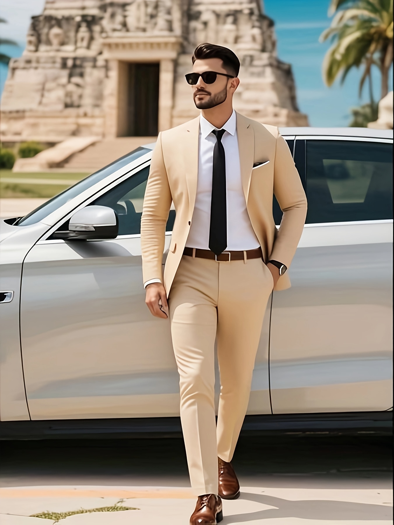 mens premium new 2pcs suit trendy casual - Temu United Arab Emirates
