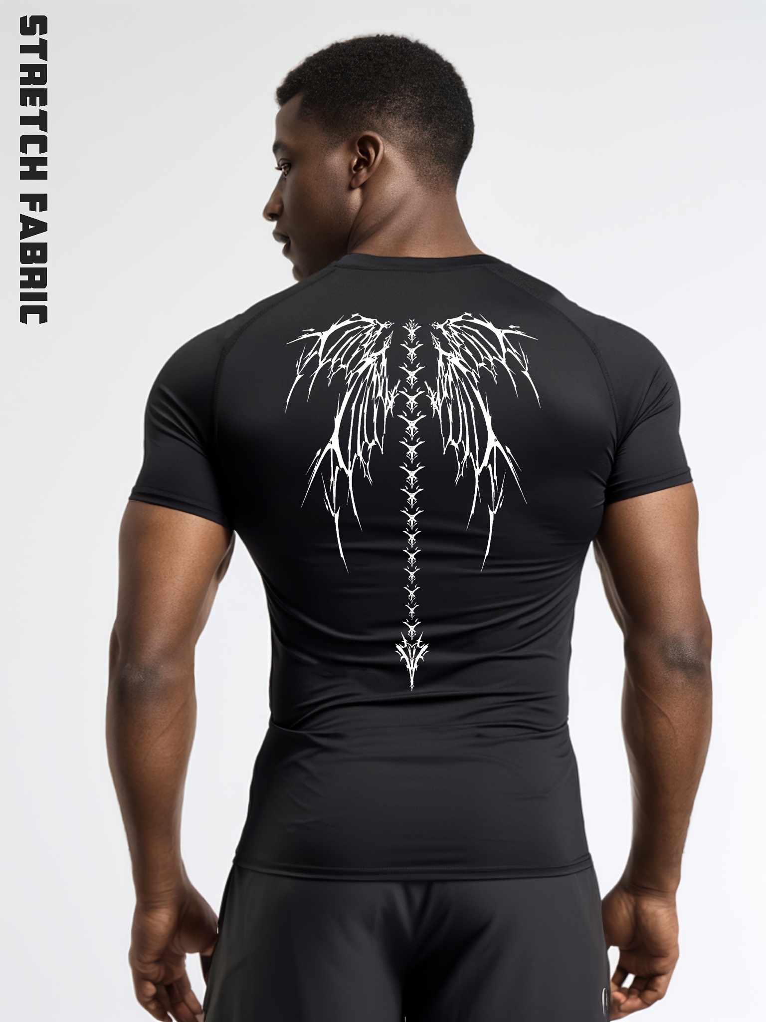 *'S Gothic Gym Tattoo Art Compression T-* with Stretch Fabric,  Bodybuilding Workout Top for CrossFit Streetwear (*