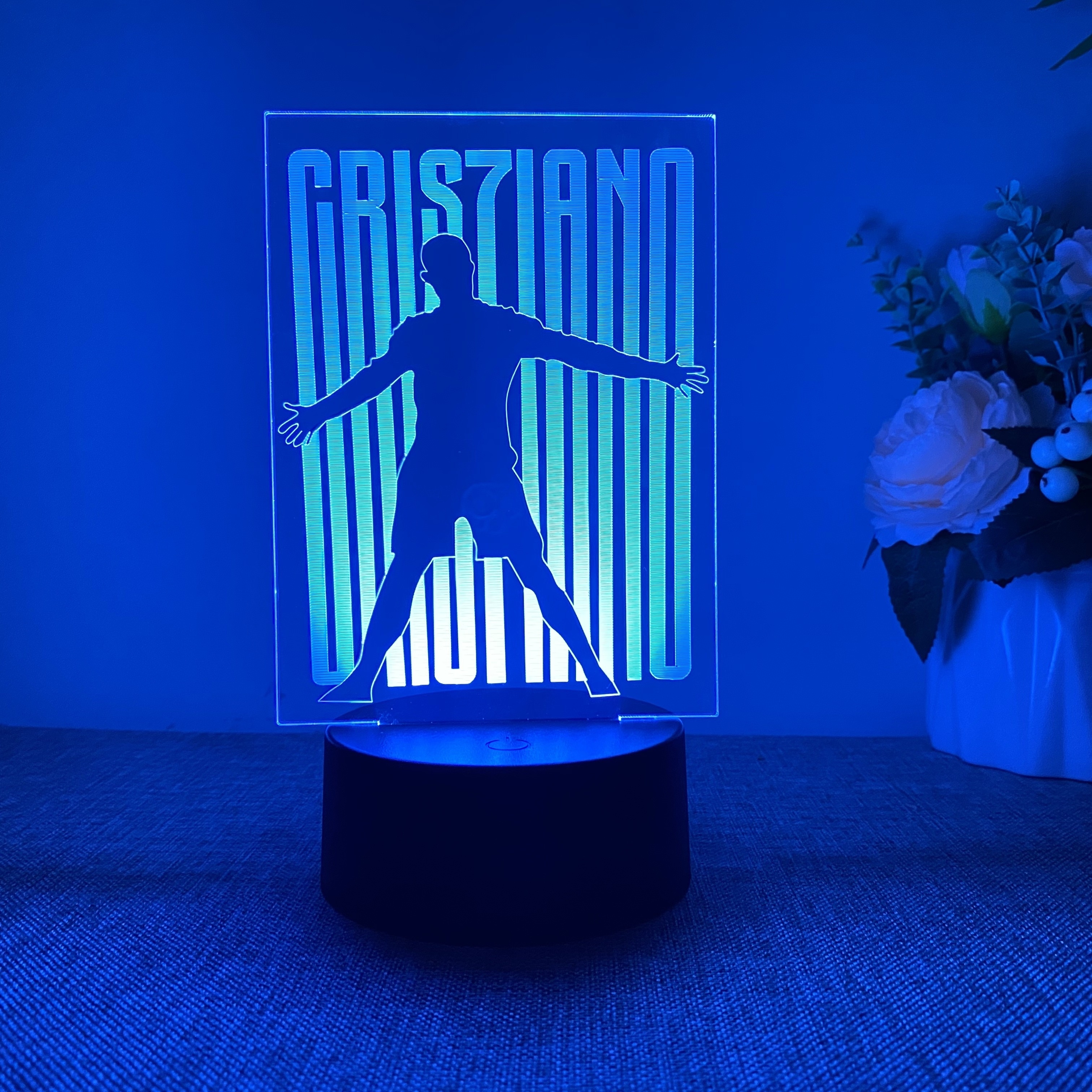 3d Soccer Player Illusion Led Night Light Cristiano Design - Temu