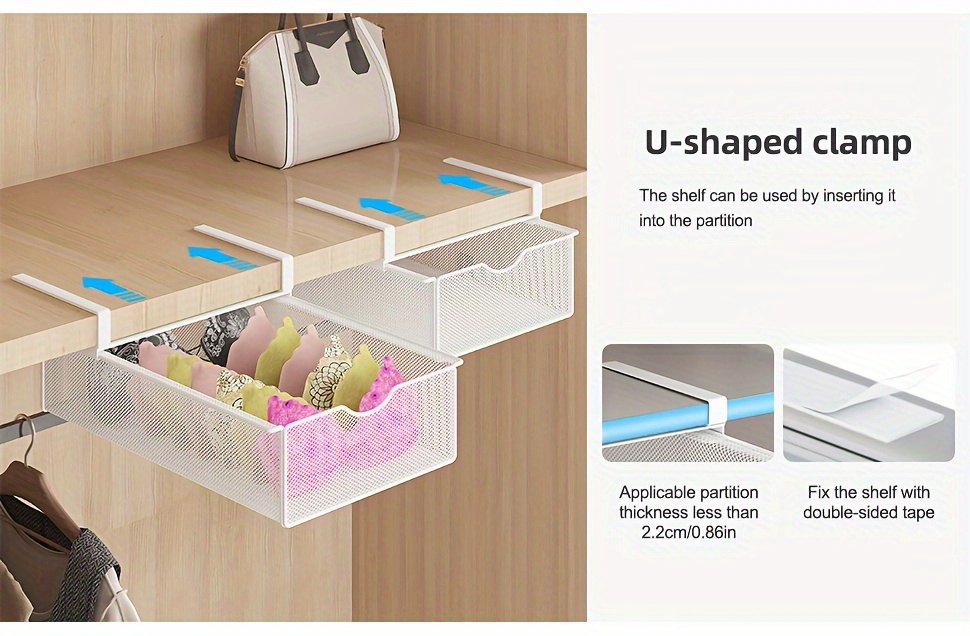 space saving underwear organizer pull out hanging storage box for bras socks panties polished   portable closet drawer divider details 2