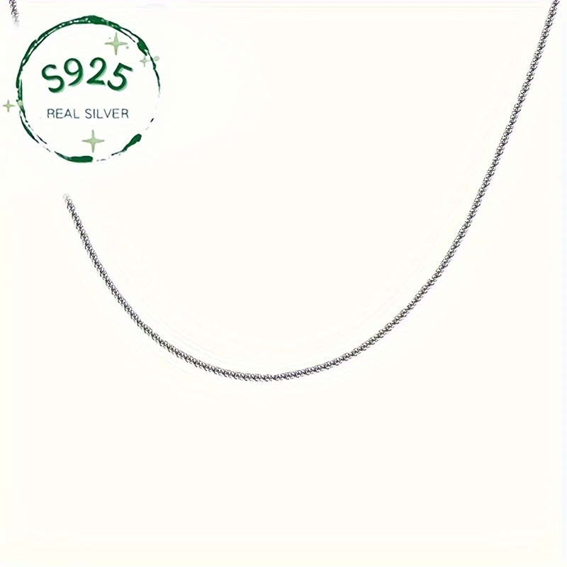 

Sterling Silver S925 Twinkling Starlight Necklace For Women, Elegant & Simple Design, Sexy Clavicle Chain, 1.5mm Thick, Perfect Gift For Girlfriend