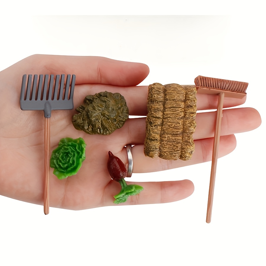 VICASKY Set De 11 Miniaturas Agrícolas | Simulación De Herramientas De Granja | Decoración Para Paisajes Y Mesas