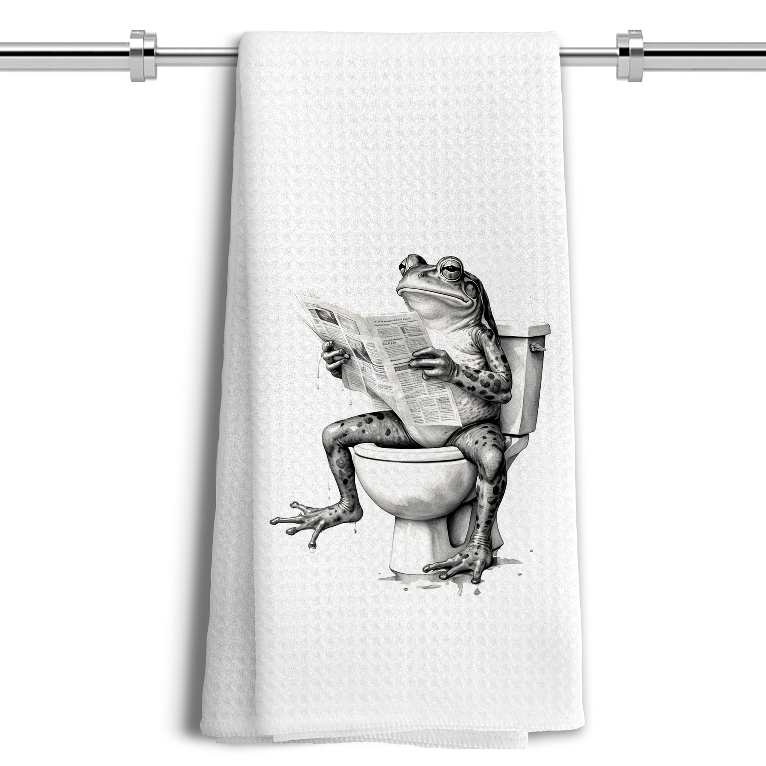 

2-pack Modern Frog Cartoon Hand Towels, Super Soft Polyester Knit Fabric, Hand Wash Only, 16x24 Inch, Quirky Decor For