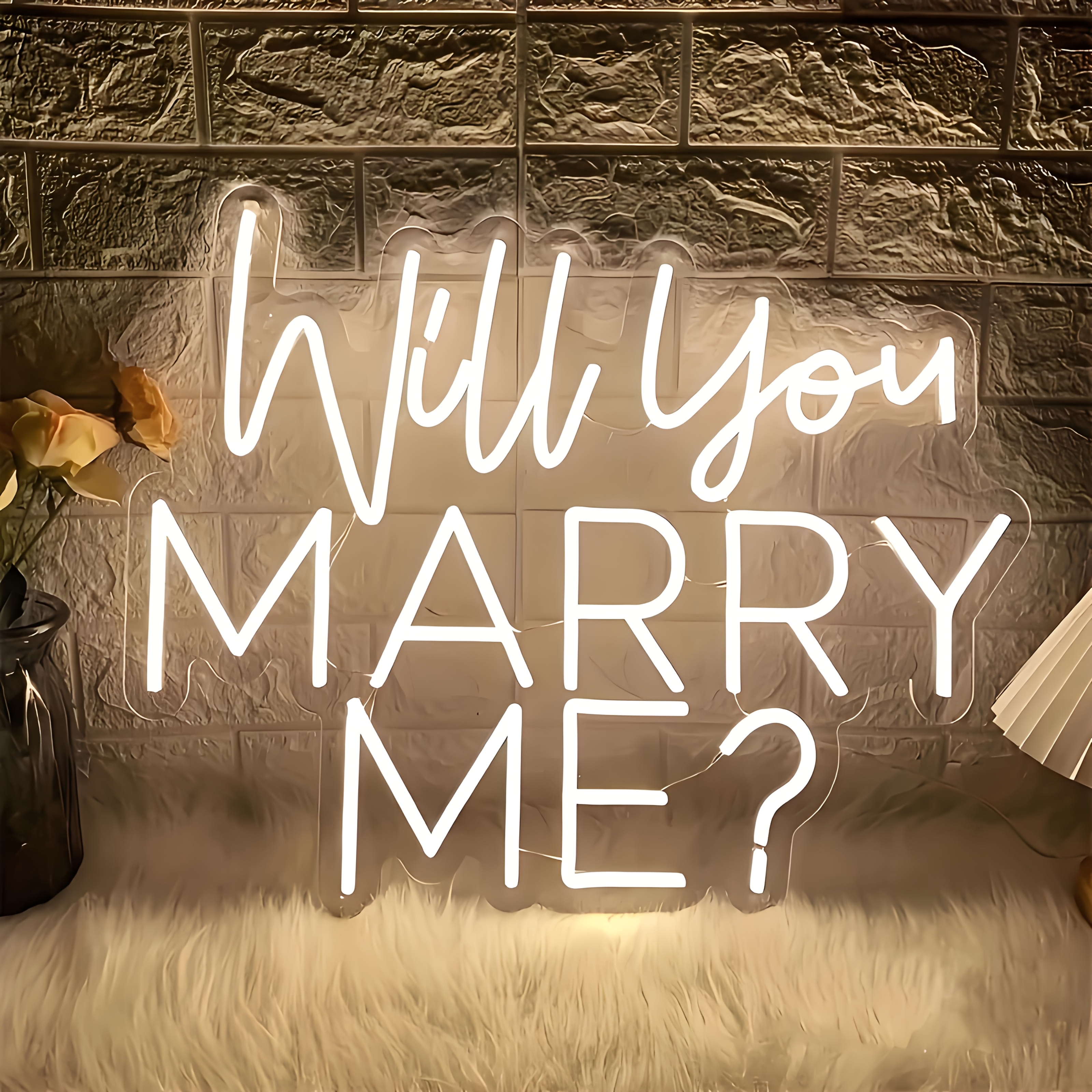 

Elegant ' Marry Me' Led Neon Sign - Usb Powered, Switch-controlled Wall Decor For Proposals & Engagements, Ideal For Bridal Showers & Wedding Celebrations, White Light, Versatile Installation