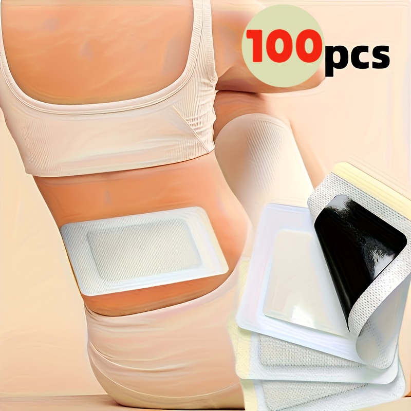 100pcs Traditional Heat Patches for Back, Knee, Neck - Natural Herbal Blend, No Chemicals, Safe for Sensitive Light Beige, Home Use, Light Beige, Comfortable & Warm