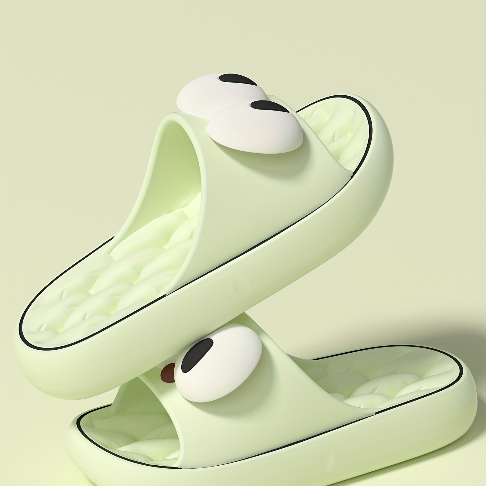 2025 New Casual Slippers with Large Eyes Design - Non-Slip, Thick Sole, EVA Material, Perfect for Indoor & Outdoor Use, Odorless, Comfortable, And Stylish