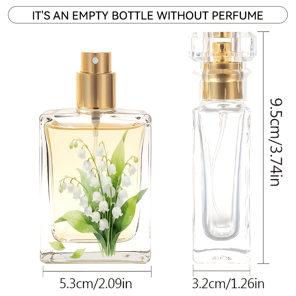 E-shop Exquisite Frische Lilie Blumendruck Atomizer Sprühflasche, 50ml Nachfüllbare Mini Glas Parfüm Tragbarer Atomizer, Tragbarer Kosmetik