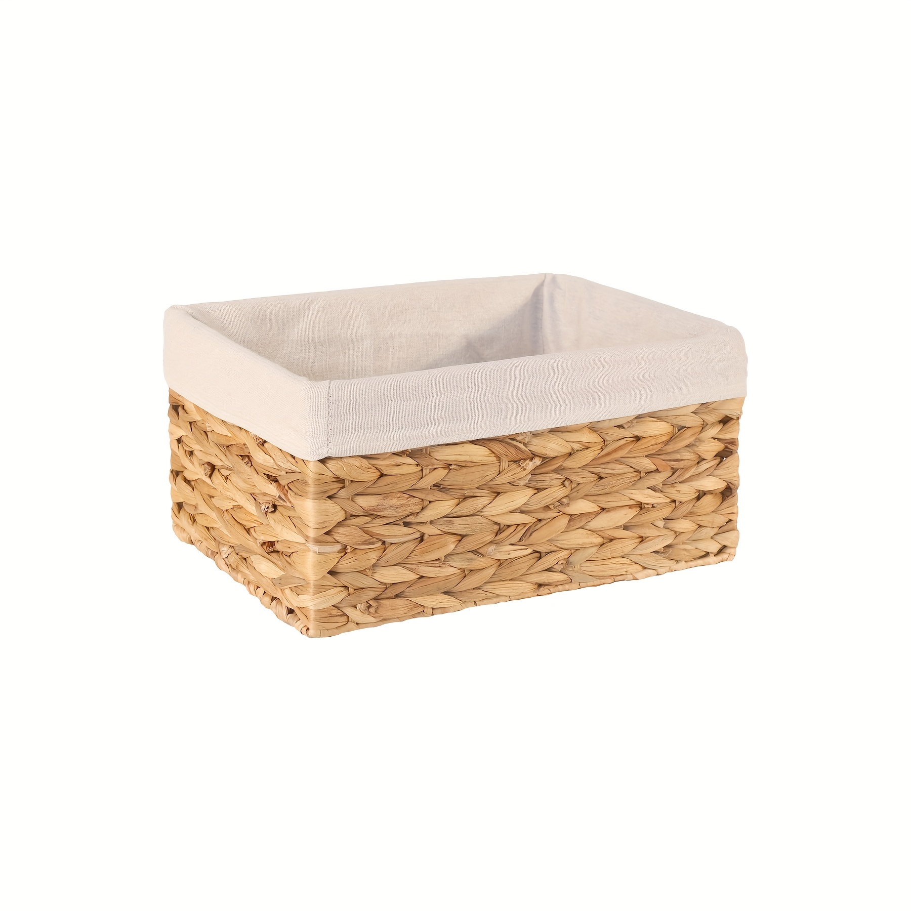 1pc/3pcs Handmade Woven Basket Set, Large Medium Small Storage Baskets With Lining, Fall Home Decor, Organizer For Books Gifts Miscellany, Shelf Baskets