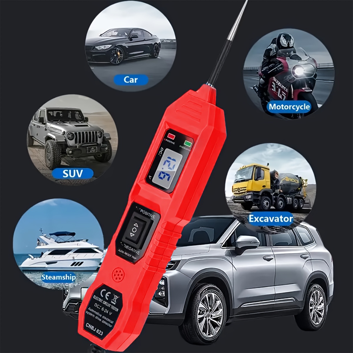 Circuit Tester, Automotive Electric Circuit Tester With Voltage Display LED Light, Car Power Circuit Probe Kit For Vehicle details 0
