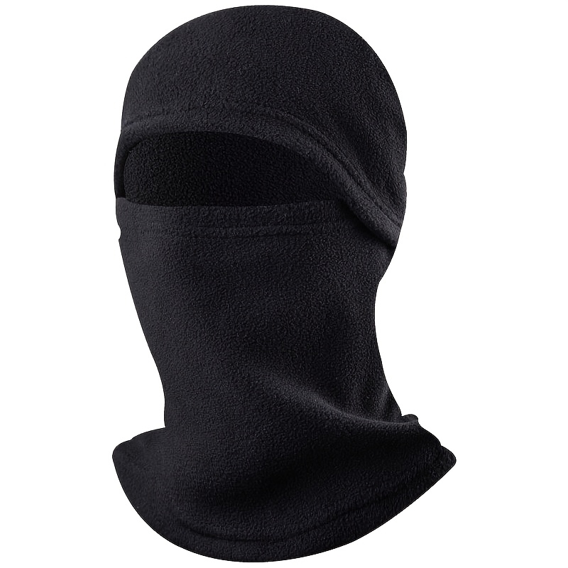 

1pc Polar Fleece Balaclava, 360° Thermal Warm Outdoor Cycling Face Mask, Ski Hat With Integrated Neck Cover, And Coldproof, Knit Fabric, Polyester, Machine Washable - Black