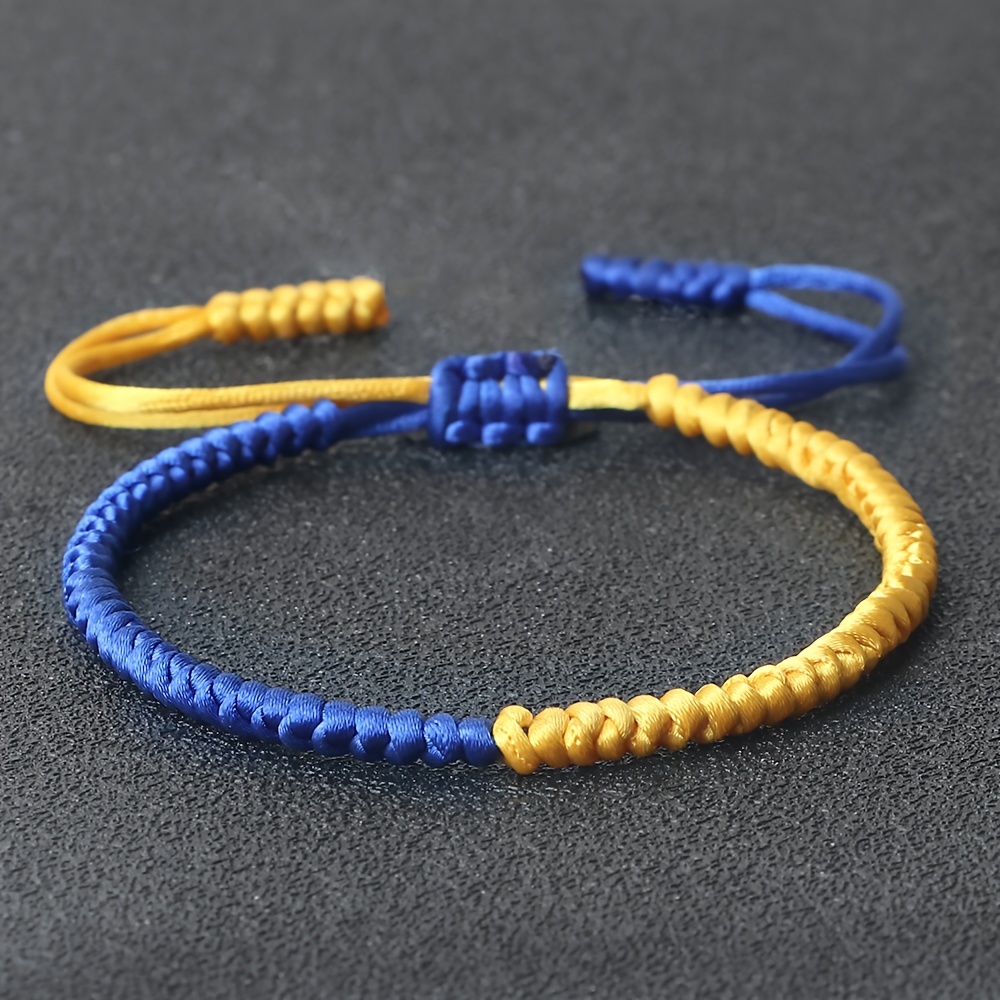 Adjustable National Flag Woven Rope Bracelet for Women