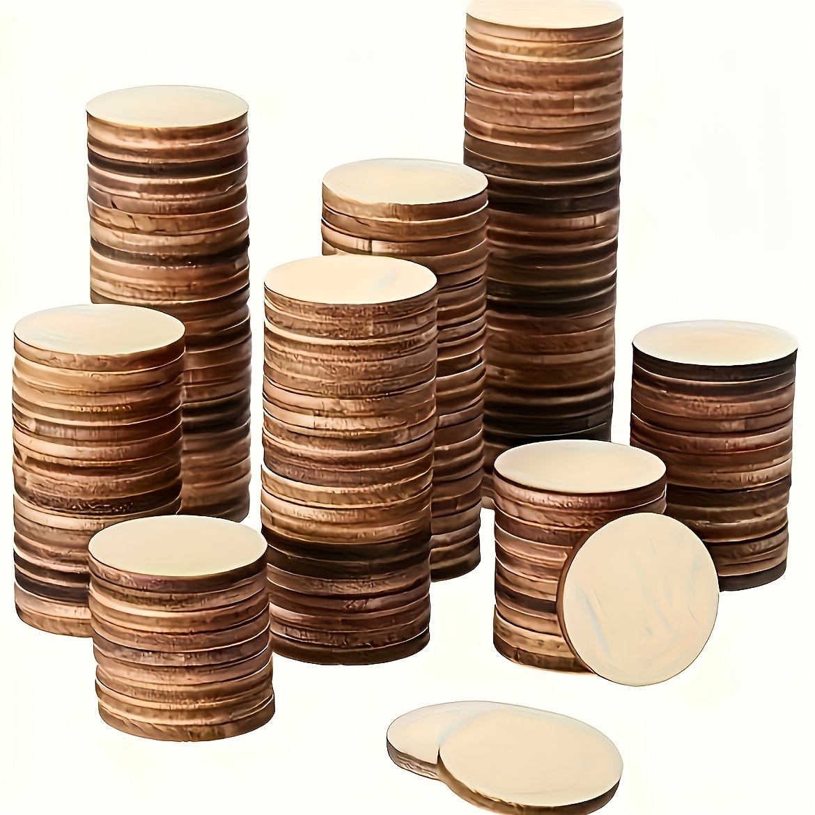 

50-pack Unfinished Wooden Circles For Crafts, 1.4-inch Diy Round Plywood Discs For Art, Painting, Decorations, Home Decor