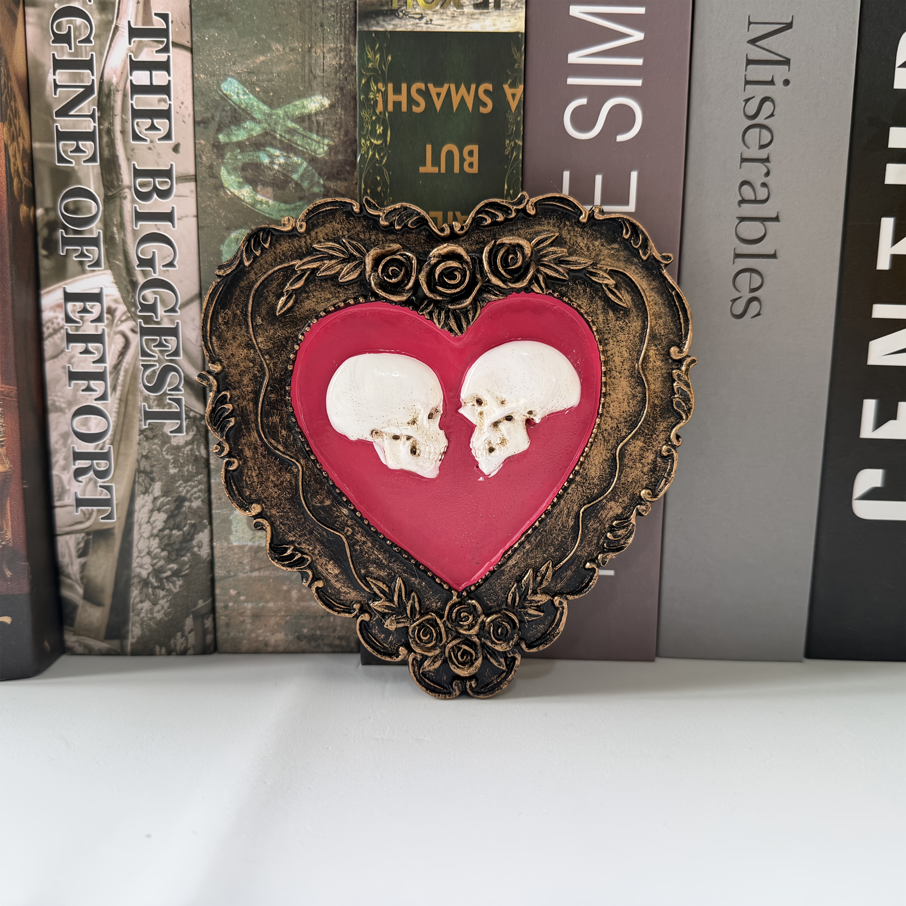 1pc Creative Resin Craft Romantic Heart Ornament Gift For Indoor Outdoor Decor