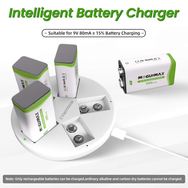 умное зарядное устройство moguimax на 5 слотов предназначено для батарей 9 в, позволяя заряжать одновременно до пяти перезаряжаемых батарей 9 в. включает в себя интеллектуальную функцию зарядки и индикатор зарядки батарей. Детали 1
