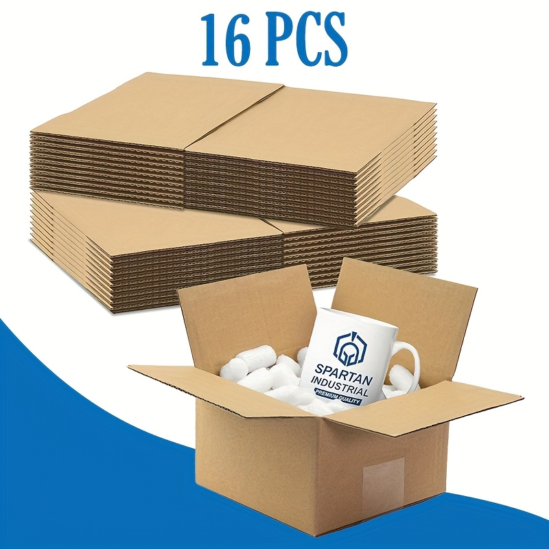 TEMU 16pcs Brown Corrugated Cardboard Mailers X 4in | High-quality,, Durable Cardboard Boxes | For Shipping, Packaging, And Storing Items