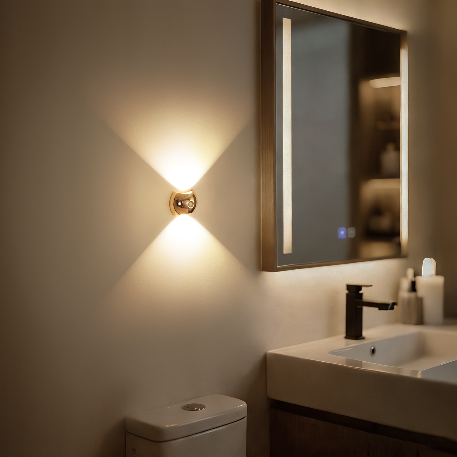 LED Motion Sensor Night Light, USB Rechargeable Wall Lamp
