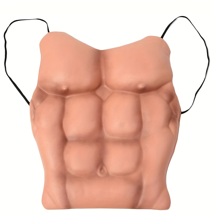 TEMU Costume de muscles factices pour homme, pectoraux amusants pour Halloween, costume de Noël, accessoire d'accessoire de fête pour jeu de rôle,