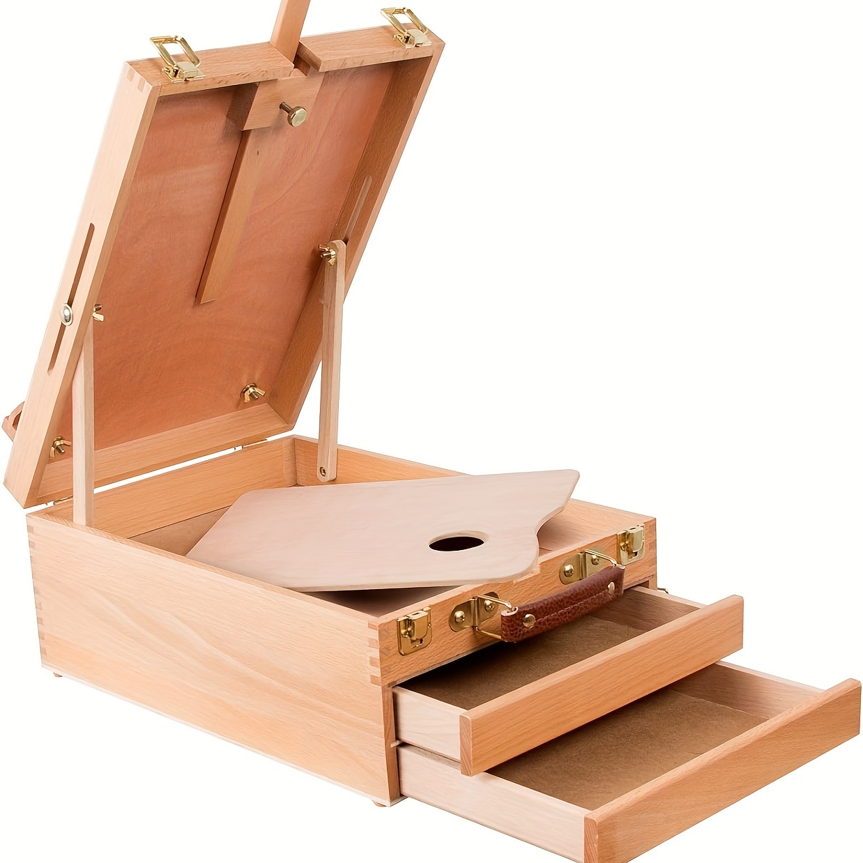

Kuyal Art Supplies Box Easel Painting Storage Box-adjustable Design With Large 2-drawer (2-drawer Box Easel)