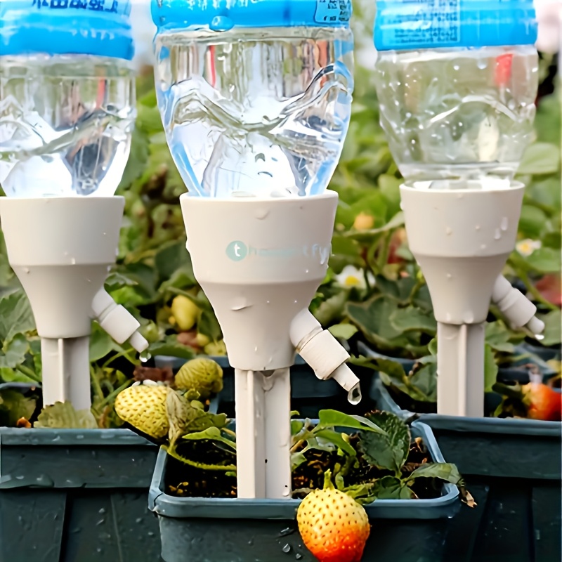5pcs plant automatic watering nozzle set adjustable flow automatic drip irrigation kit suitable for indoor and garden plants no battery required fits standard european thread bottles