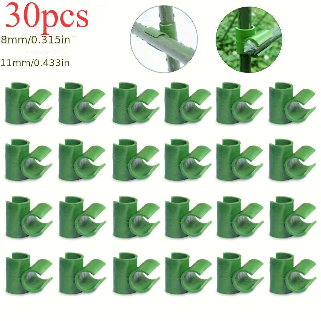 E-shop 30 langlebige PP-Kunststoff-Pflanzenstützclips | Einfach zu installierender Spalierverbinder, geeignet für Gartenrahmen, Pergolen Gewächshäuser,
