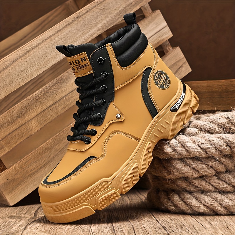 Botas Altas Elegantes para Hombre Duraderas, Antideslizantes, con  Cordones para Uso Exterior y Casual