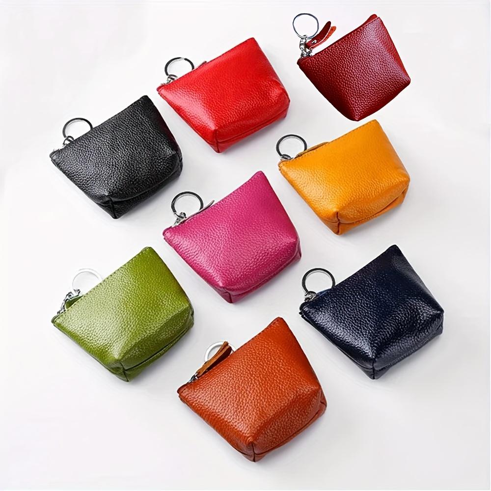 

Genuine Leather Mini Coin Purses With Keyring, Portable Wallet, Earphone/card Holder Pouch For (4.13''x 3.35'')