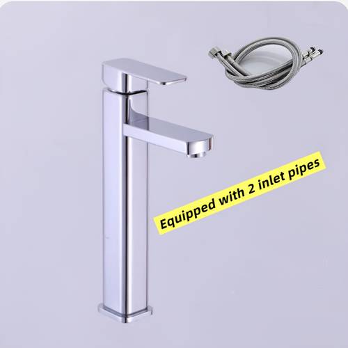 home renovation home bathroom supplies washbasin faucet touch activated bathroom sink faucet copper base black electroplated square single hole high basin faucet for cold and hot water suitable for bathroom sink with water inlet pipe