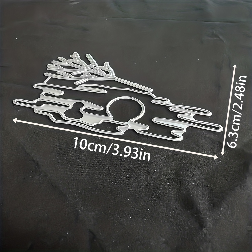 TEMU 1pc A Metal Cutting Die Featuring A Sunset And Trees, In Silver-gray Color, Designed For Scrapbooking, Embossing, And Handmade Greeting And Gift