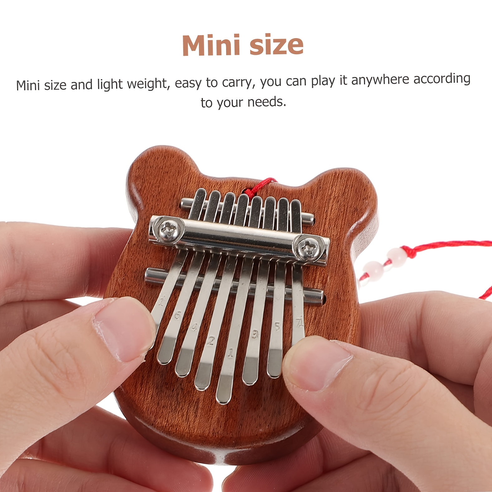 8 keys mini kalimba high quality wood music box solid wood with lanyard     on school bag keychain etc christmas and halloween gifts birthday gifts for female friends friendship gifts for men