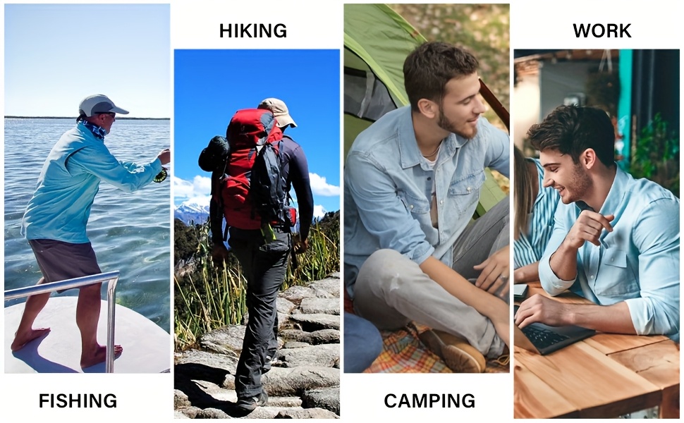 Men'S Summer Outdoor Sun Shirt, Quick Dry Lightweight Breathable Cooling Work Shirts, Long Sleeve UPF 50+ UV Protection Work Wear, Casual Button Cargo Shirts With Pocket, Lapel Collar, Regular Fit For Fishing, Hiking, Safari, Beach, Everyday Use