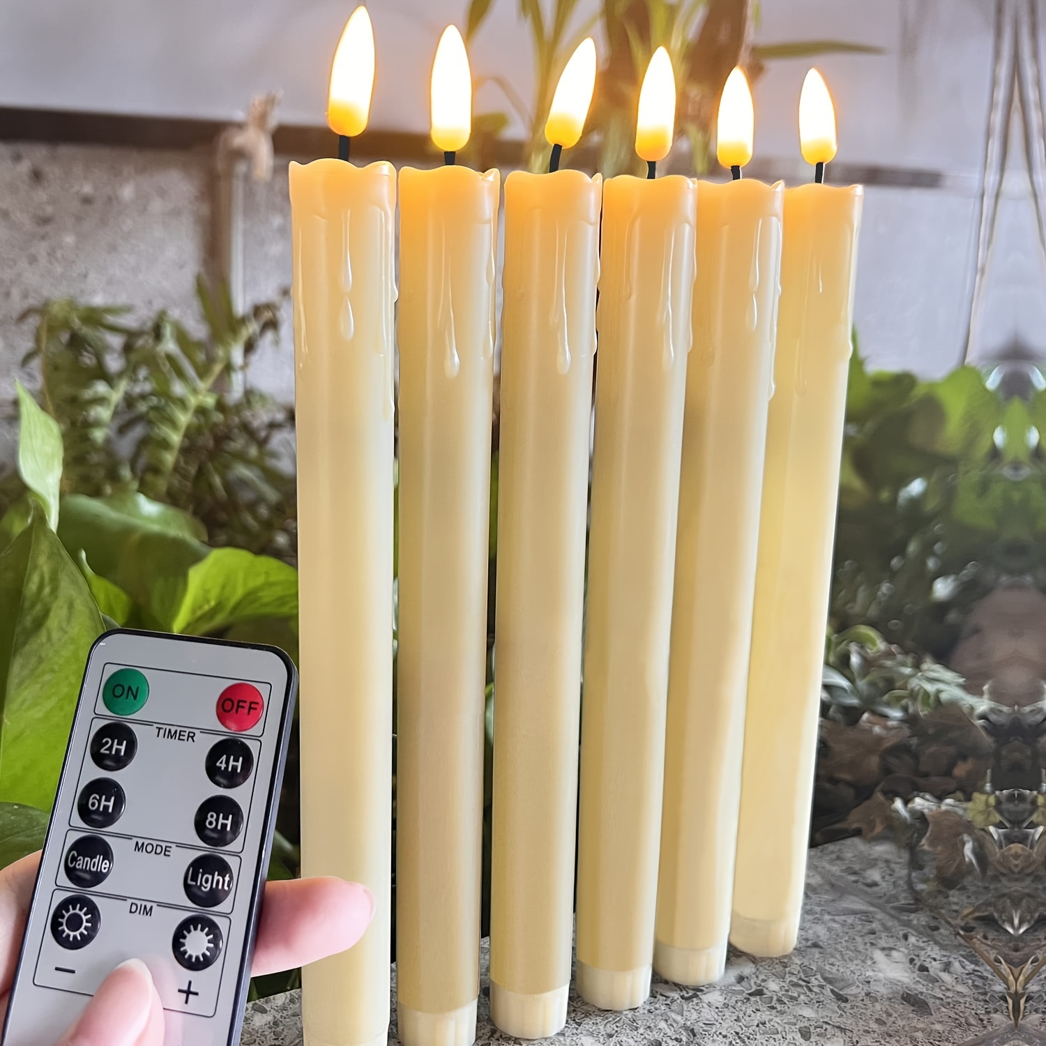 

Lulubro 3d Led Flameless Flickering Battery Operated Powered Taper Candles With Remote, Electric Timer Fake Candle Like Real Wax, Realistic Candlesticks For Valentine's Day Table/windows/wedding Decor