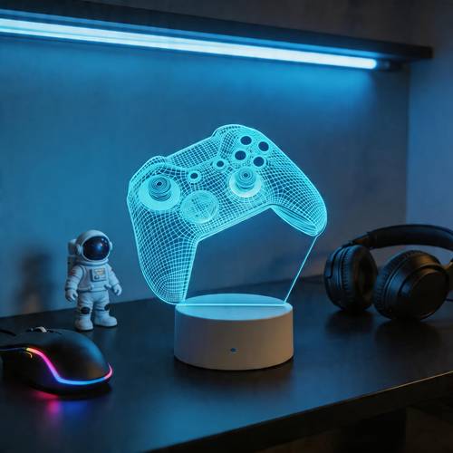 3d gamepad night light 7 color changing led touch usb lamp gaming room decor gamer gift