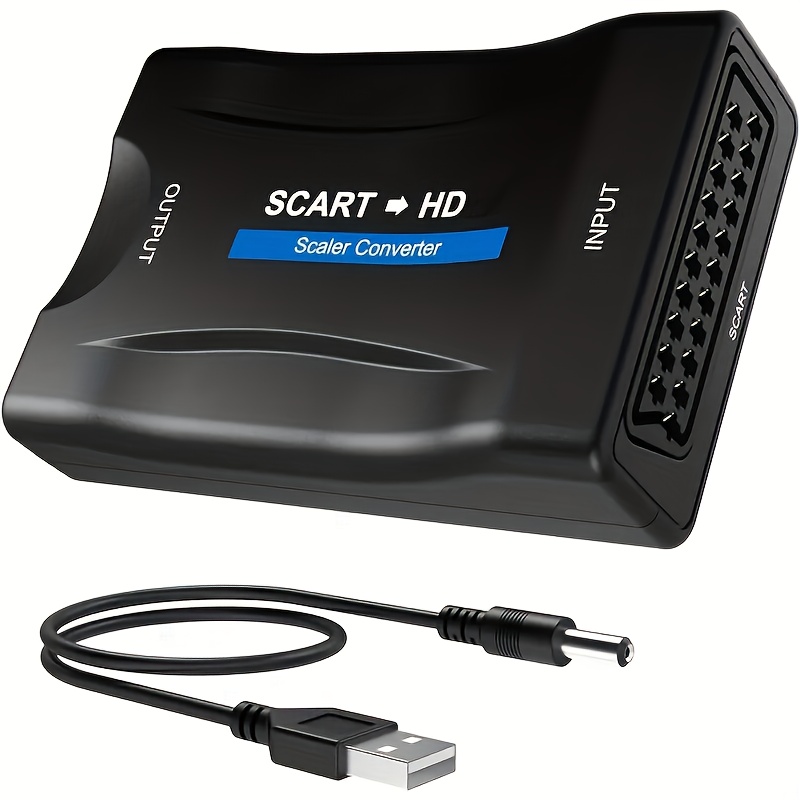 1080P SCART към HDTV Висококачествен съвместим видео и аудио конвертор адаптер, подходящ за висококачествен телевизор Sky Box приемник, подходящ за висококачествен телевизор DVD съвместимост