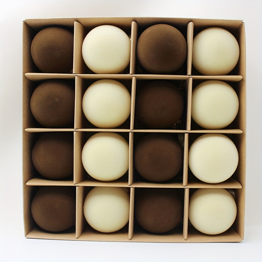 TEMU Christmas Tree Topper - 16 Pieces Velvet Christmas Ornaments, Flocked Ornaments Neutral Multicolor Christmas Ball Ornaments For Christmas Tree