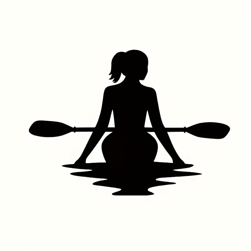 TEMU 2d Flat Sticker Car Decals For Women, Vinyl Stickers For Kayaks - Self-adhesive Glossy Car, Laptop, Truck, Wall, Cup Use, And White Rowing