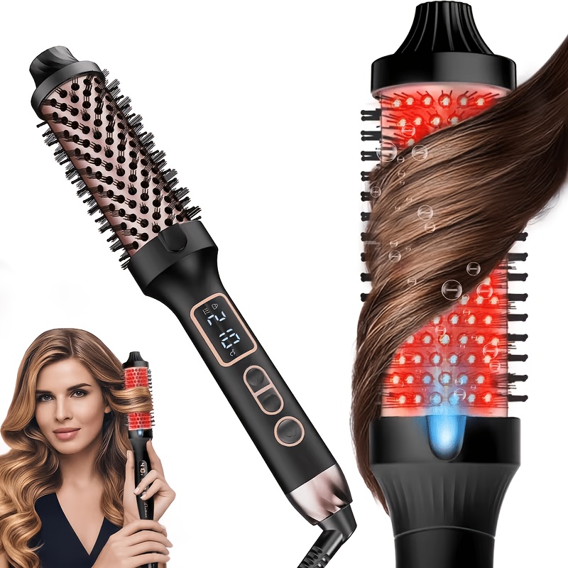 Blowout Boost Thermal Brush, Makes Hair Smooth And Shiny, Curling Brush, 5 Temperature Levels, Hair, 38mm , Plug, Rose Golden