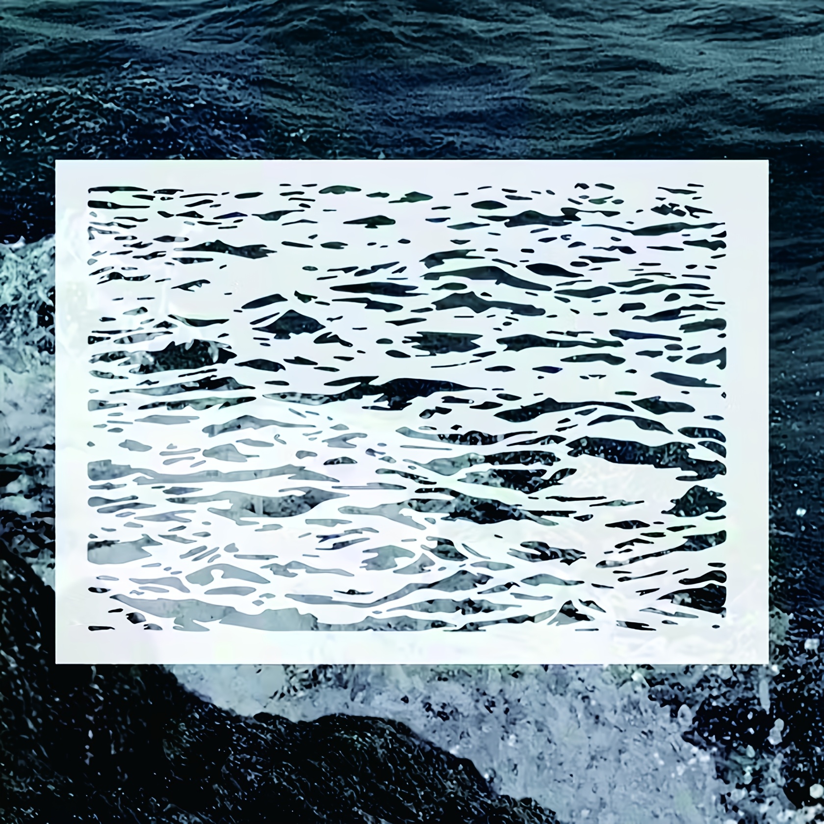 TEMU 1pc Reusable Wave Template - 8.27x11.69 Inches, Suitable For Painting, Scrapbooking, Home Decor, And Furniture, Made Of Durable Plastic, Large