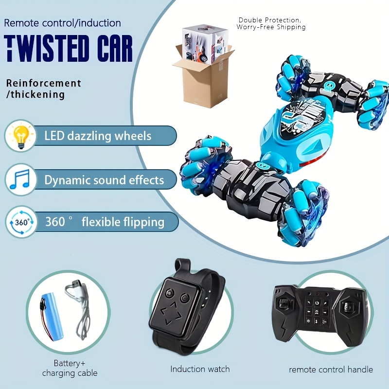 TEMU 1:18dual Remote Control Mode Rechargeable Twist And Remote Control Car -2.4ghz Remote Control And Watch Remote Control, All Terrain Drift Car,