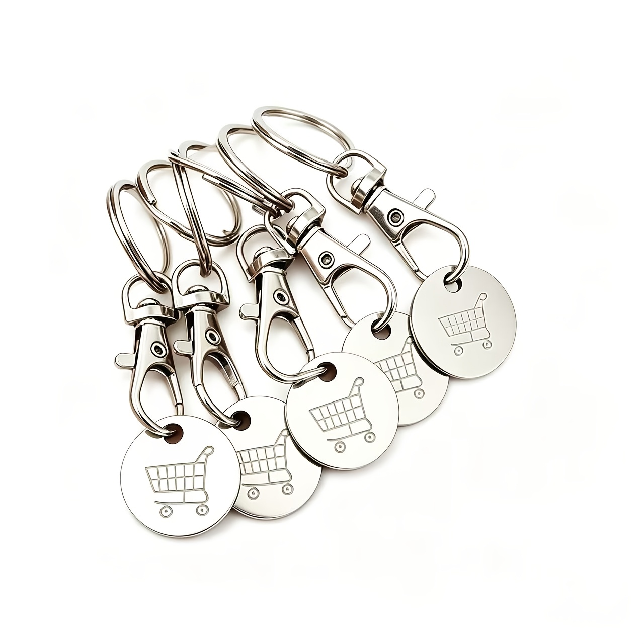 TEMU 10pcs Anti-loss Shopping Cart Tags Set - 5 Keychains + 5 Tokens - Supermarket Shopping Cart Token Keychain, Shoulder Bag Keychain Accessory,